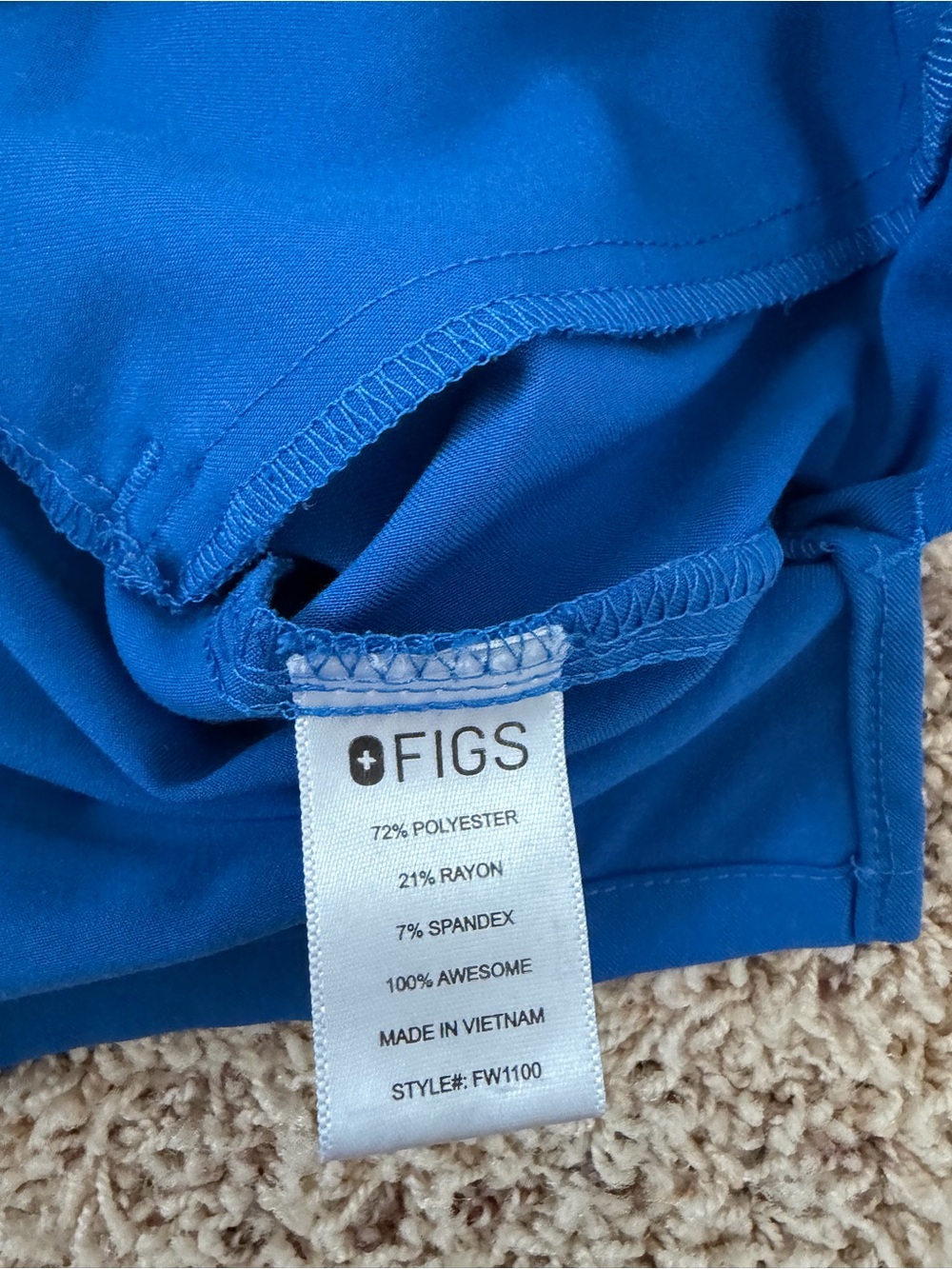 Figs Casma scrub top, large, royal blue - Picture 4 of 4